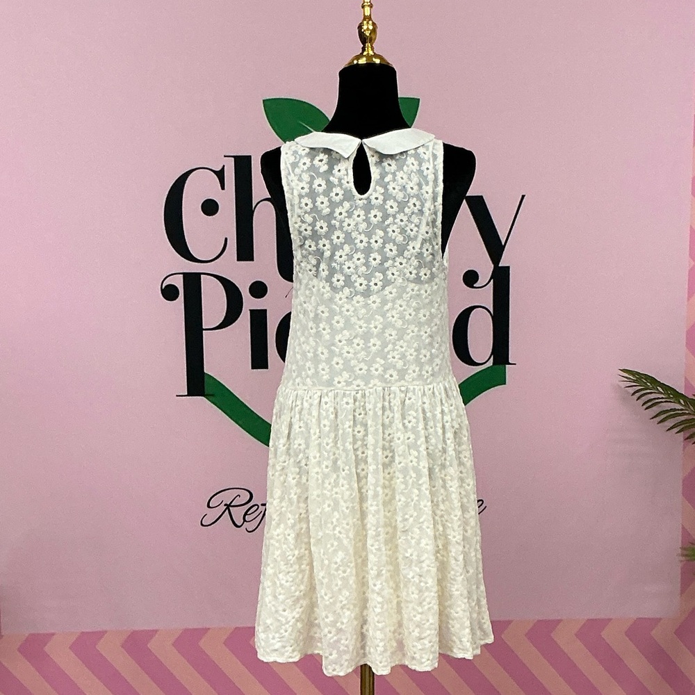 Free People Ivory Floral Lace Peter Pan Collar Dress - Picture 2 of 3